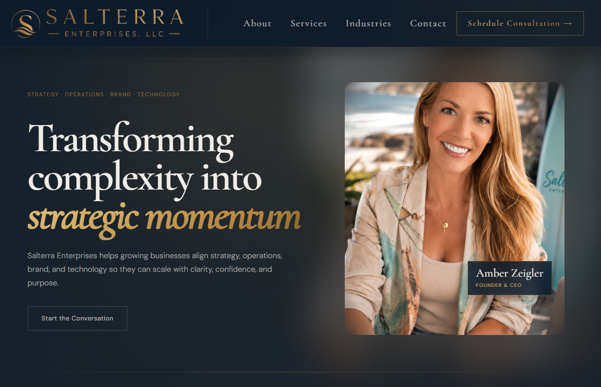 Salterra Enterprises homepage screenshot